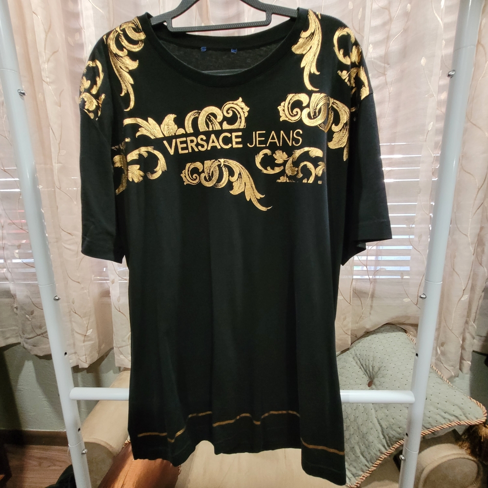 Versace Jeans Black and Gold T-Shirt